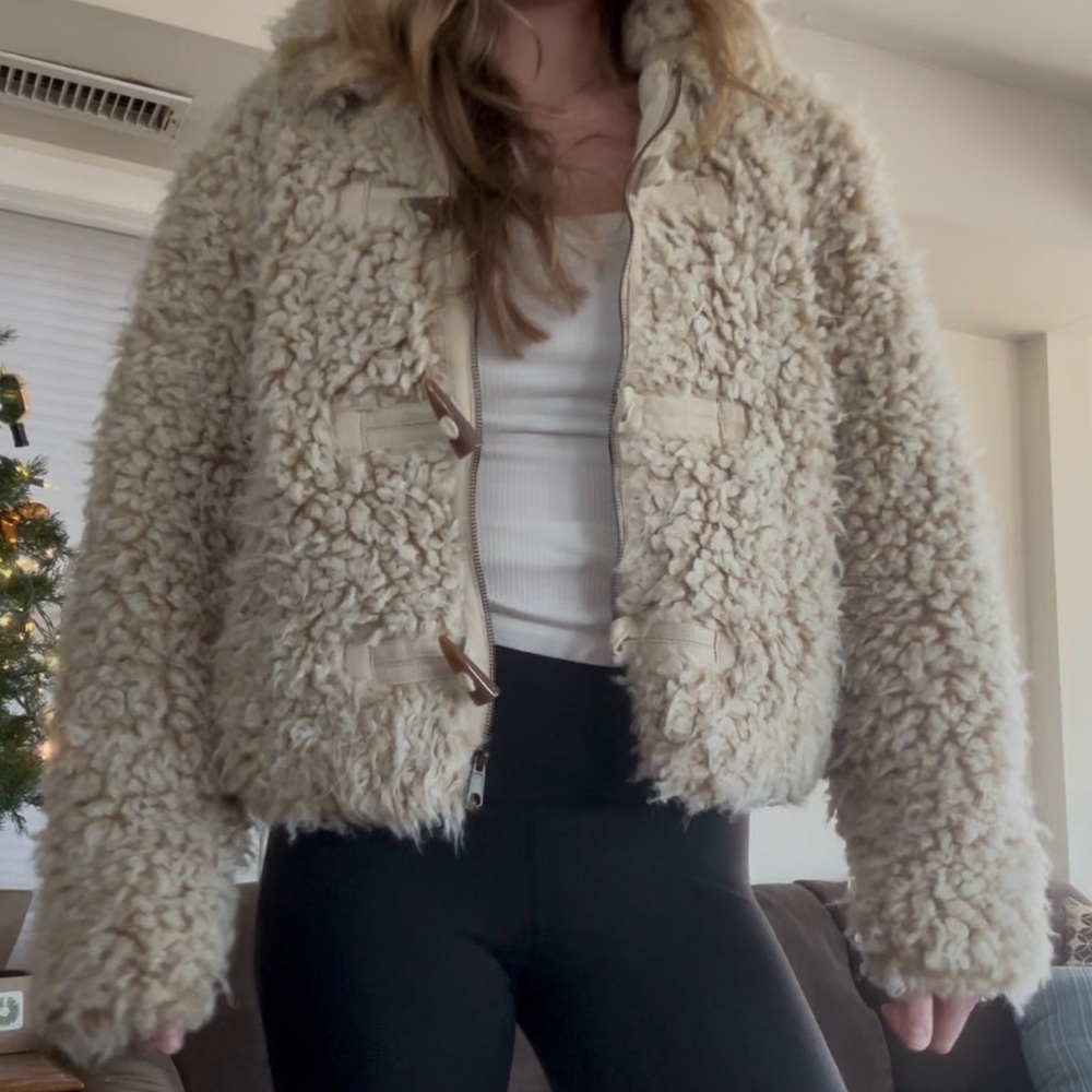 Anthropologie Beige Teddy Jacket